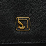 Schwarze Lederhandtasche
