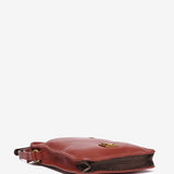 Mobile phone bag in terracotta leather