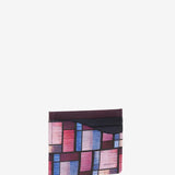Leather card holder with multicolour geometric print