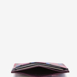 Leather card holder with multicolour geometric print