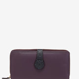 Large purple leather wallet