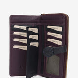 Large purple leather wallet