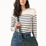 Green leather shoulder bag