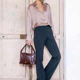 Shoulder bag in burgundy patent leather