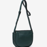 Green leather shoulder bag