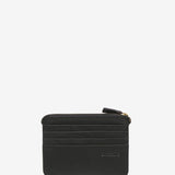 Black leather wallet-card holder