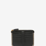 Black leather wallet-card holder
