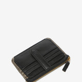 Black leather wallet-card holder