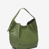 Green leather shoulder bag