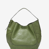 Green leather shoulder bag