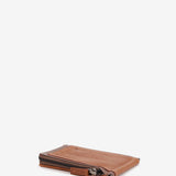Tarjetero de hombre con pinza en piel cognac