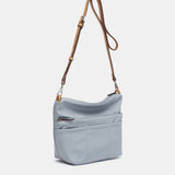 Organizer aus recyceltem blauen Material.
