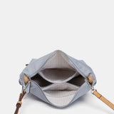 Organizer aus recyceltem blauen Material.