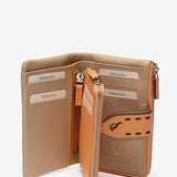 Cartera mediana en piel naranja