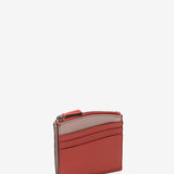 Coral leather card holder