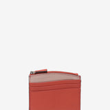 Coral leather card holder