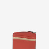 Coral leather card holder