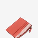 Coral leather card holder