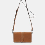 Mini crossbody bag in cognac leather