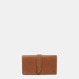 Mini crossbody bag in cognac leather