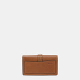 Mini crossbody bag in cognac leather