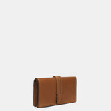 Mini crossbody bag in cognac leather