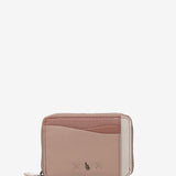 Pink leather card holder