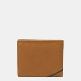 Cartera de hombre de piel con protección RFID en camel