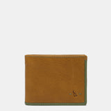 Cartera de hombre de piel con protección RFID en ámbar