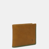 Cartera de hombre de piel con protección RFID en ámbar