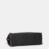 Die-cut handbag in black recycled materials
