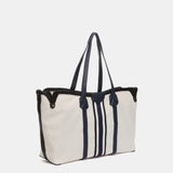 Beige Shopper-Tasche aus recycelten Materialien.