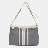 Shoulder bag in grey recycled materials
