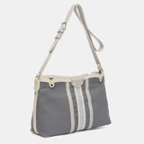 Shoulder bag in grey recycled materials