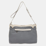 Shoulder bag in grey recycled materials