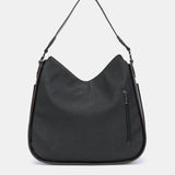 Shoulder bag in black recycled materials