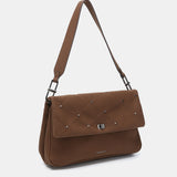 Umhängetasche in braunen recycelten Materialien