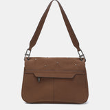 Umhängetasche in braunen recycelten Materialien