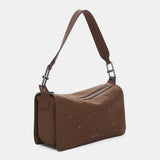 Umhängetasche in braunen recycelten Materialien