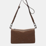 Umhängetasche in braunen recycelten Materialien