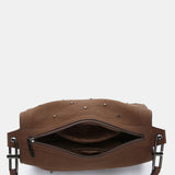 Umhängetasche in braunen recycelten Materialien