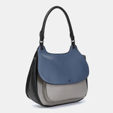 Umhängetasche in blauen recycelten Materialien