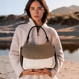 Shoulder bag in green recycled materials