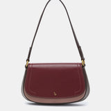 Shoulder bag in burgundy recycled materials