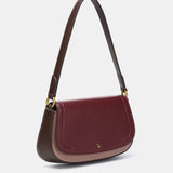 Shoulder bag in burgundy recycled materials