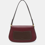 Shoulder bag in burgundy recycled materials