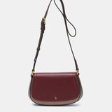 Shoulder bag in burgundy recycled materials