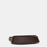 Shoulder bag in burgundy recycled materials