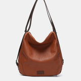 Multifunctional bag made from recycled materials cognac