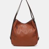 Multifunctional bag made from recycled materials cognac